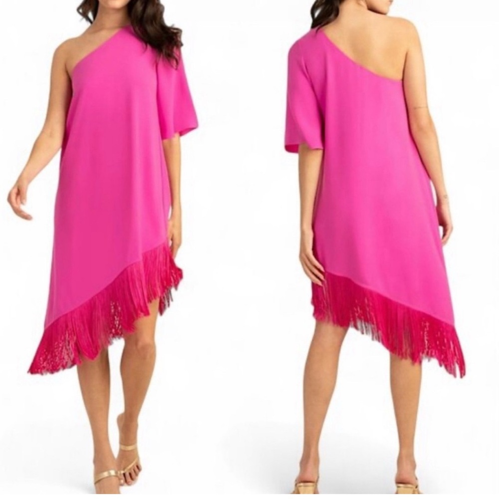 Trina Turk Elegant Pink One-Shoulder Dress
